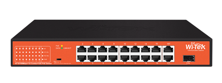 16 kanalers PoE Switch