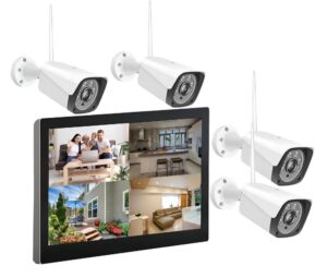 Trådløs overvåkningskamera pakke med skjerm