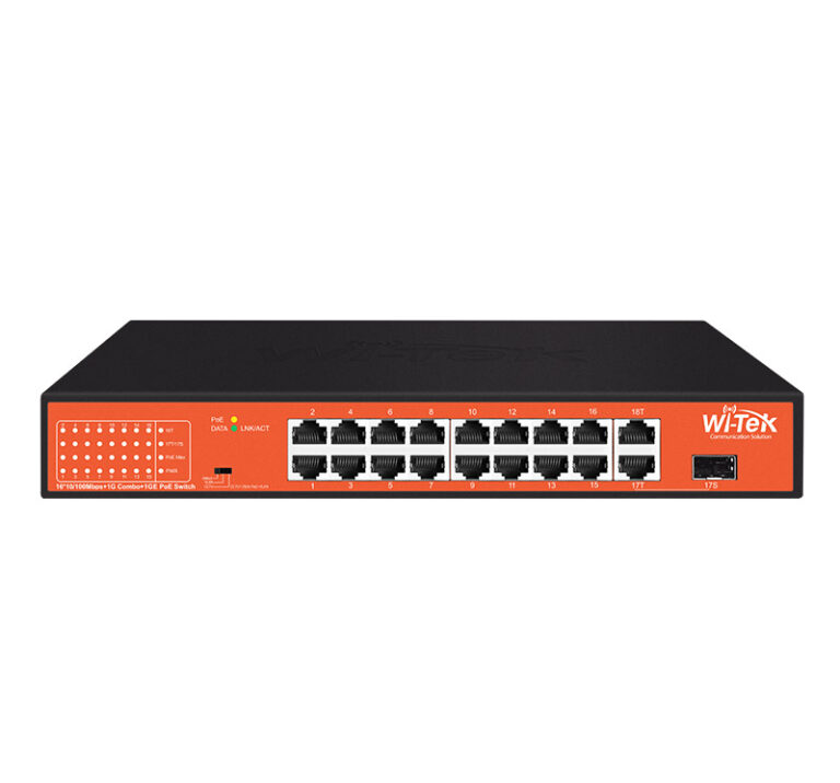 16 kanalers PoE Switch