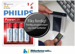 Ferdig programmert dørklokke med batterier