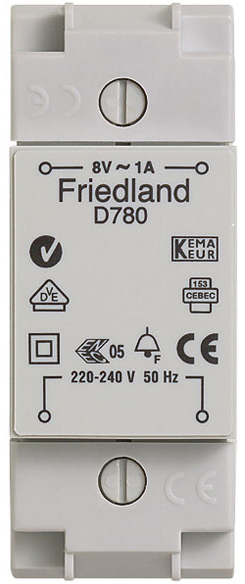 Friedland ringetrafo for DIN skinne montering