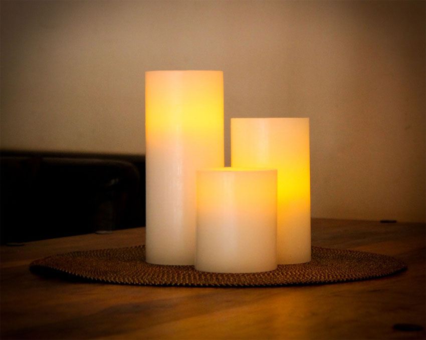 SafeCandle kubbelys Medium - (15 cm) Rundt vokslys - Bilde 2