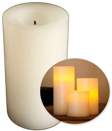 SafeCandle kubbelys Medium - (15 cm) Rundt vokslys - Bilde 3