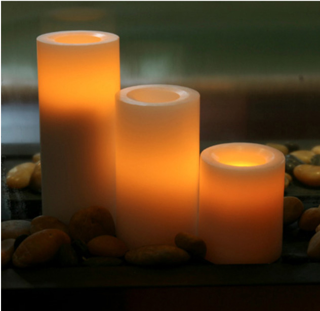 SafeCandle kubbelys Medium - (15 cm) Rundt vokslys - Bilde 4