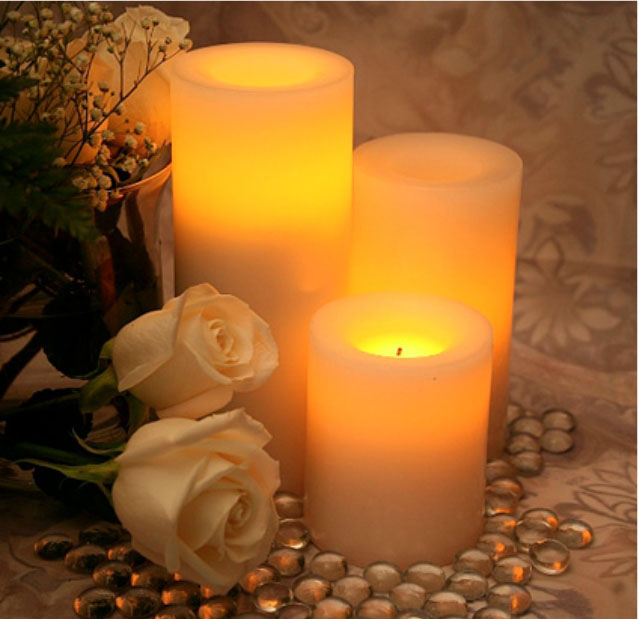 SafeCandle kubbelys Medium - (15 cm) Rundt vokslys - Bilde 5