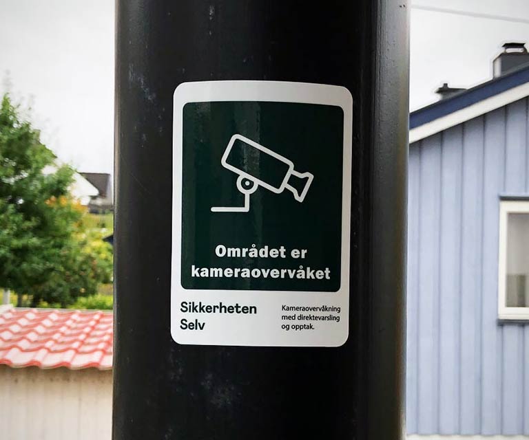 Kameraskilt for kameraovervåkning