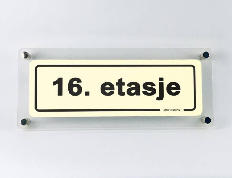 Etasjeskilt i lekkert design - 16. etasje