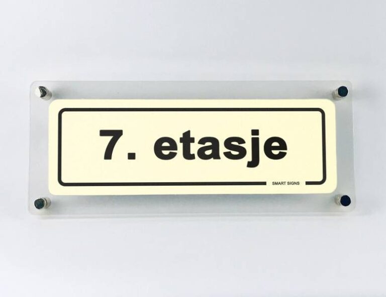 Etasjeskilt i lekkert design - 7. etasje