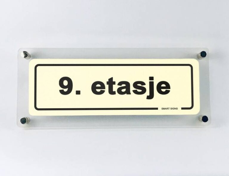 Etasjeskilt i lekkert design - 9. etasje