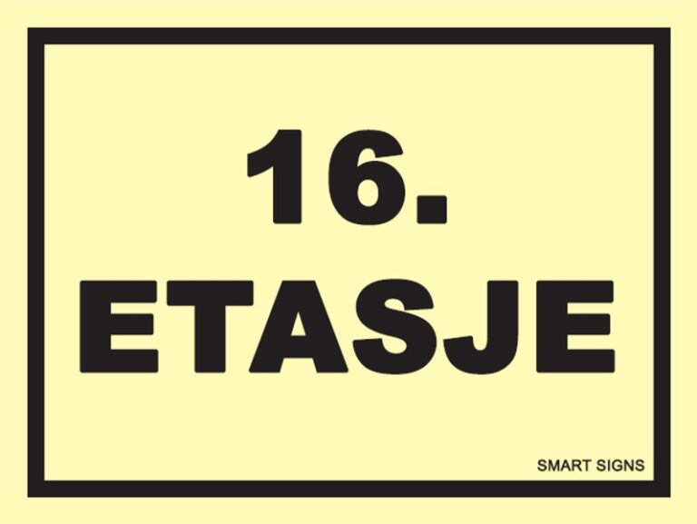 Etterlysende etasjeskilt i 16. etasje