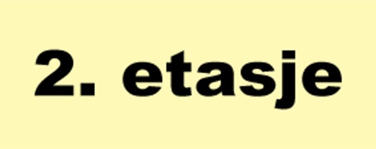 Etterlysende etasjeskilt i vinyl til 2. etasje