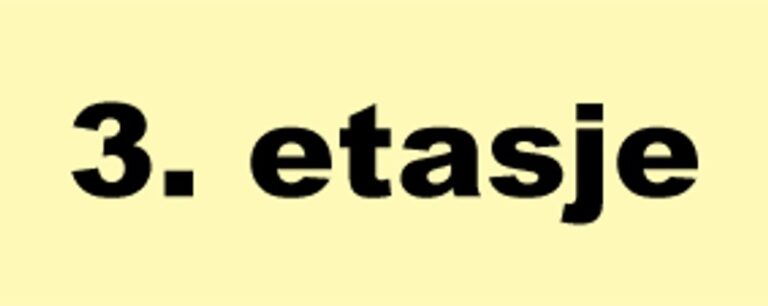 Etterlysende etasjeskilt i vinyl til 3. etasje