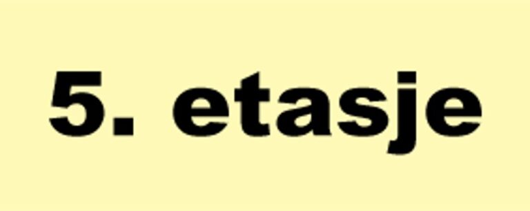 Etterlysende etasjeskilt i vinyl til 5. etasje
