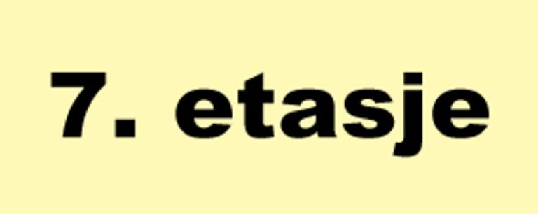 Etterlysende etasjeskilt i vinyl til 7. etasje