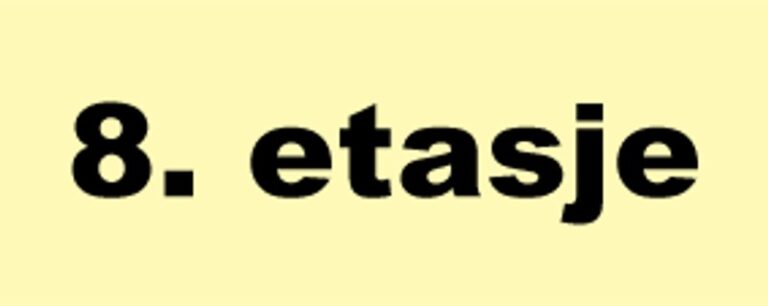 Etterlysende etasjeskilt i vinyl til 8. etasje