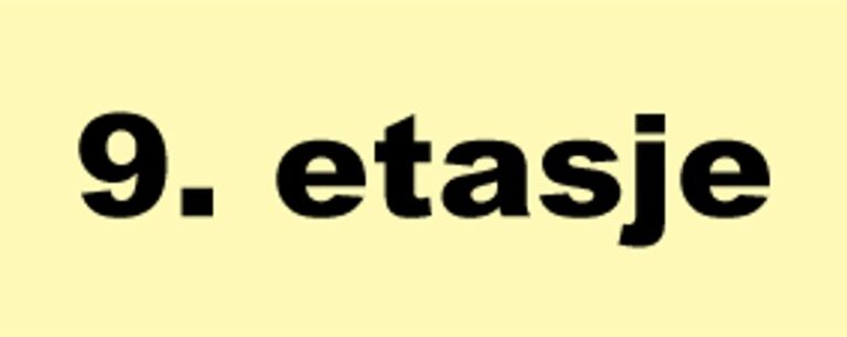 Etterlysende etasjeskilt i vinyl til 9. etasje