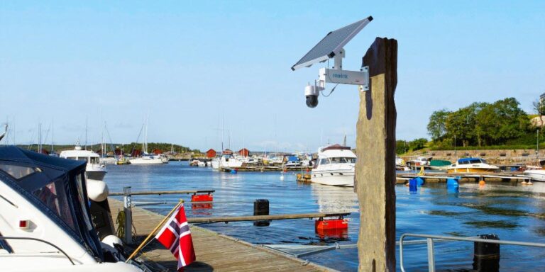 Batteridrevet overvåkningskamera for å overvåre brygger og havner