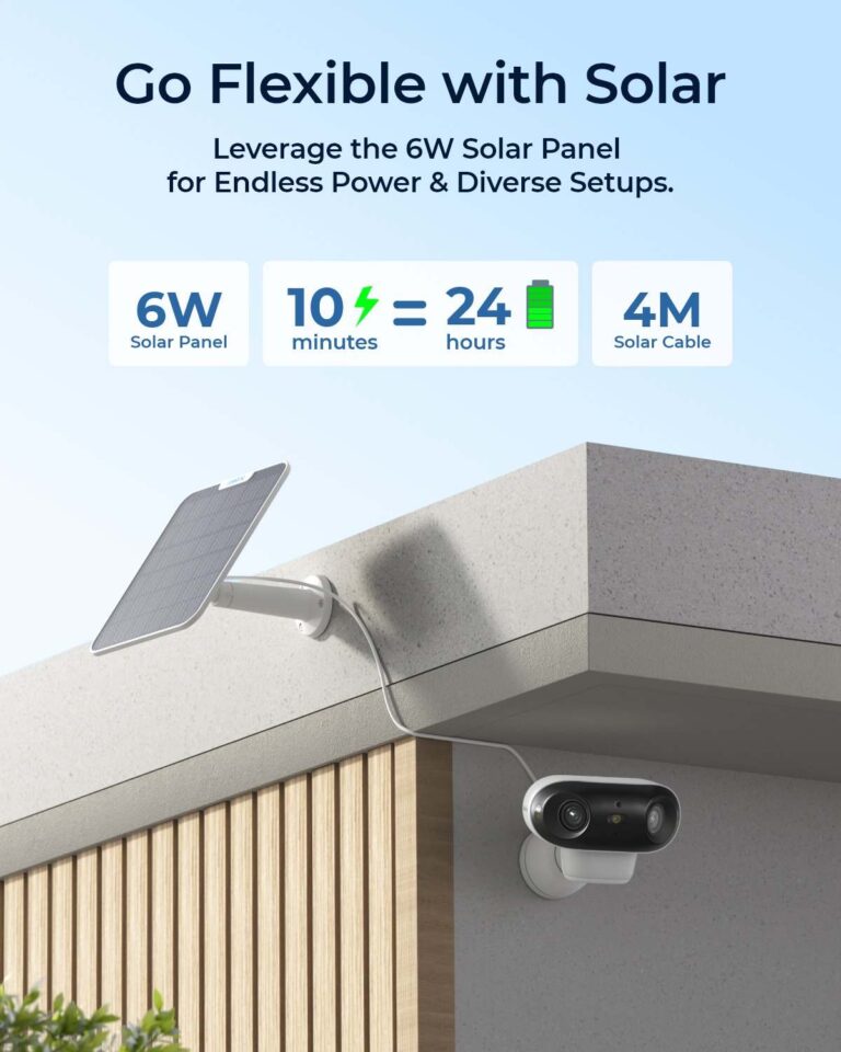 Et batteridrevet overvåkningskamera som kan brukes sammen med Reolink solcellepanel for gratis og miljøvennlig lading