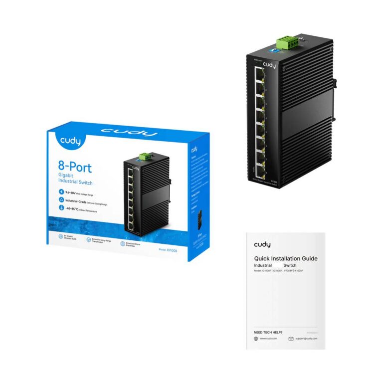 Cudy IG1008 Industriell switch, Gigabit, 8 porter - Bilde 3