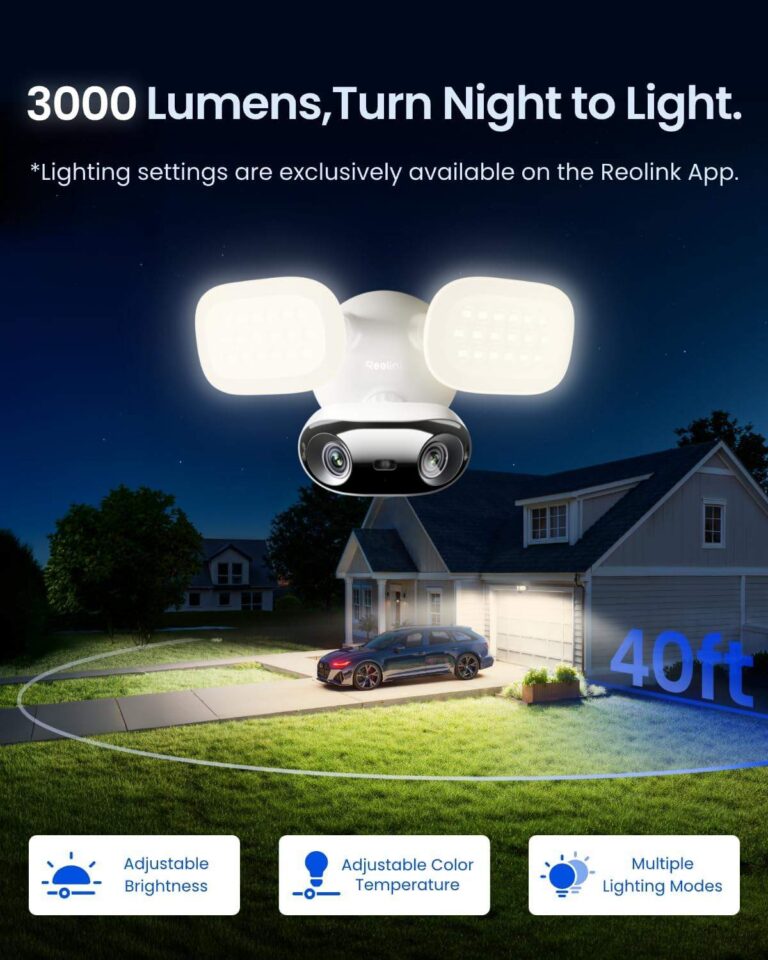 Reolink Elite Floodlight WiFi 4K 180° overvåkingskamera med lyskaster - Bilde 7
