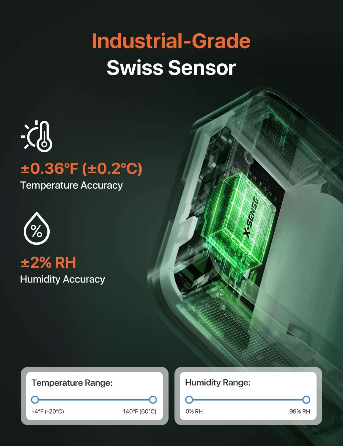 X-Sense STH0A Smart temperatursensor og fuktighetsmåler med display - Bilde 4