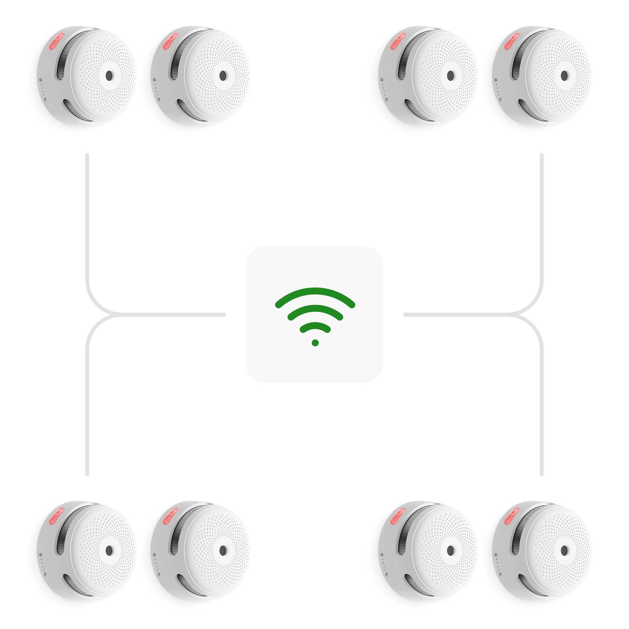 Brannpakka – 8 stk. X-Sense Smart trådløs røykvarsler