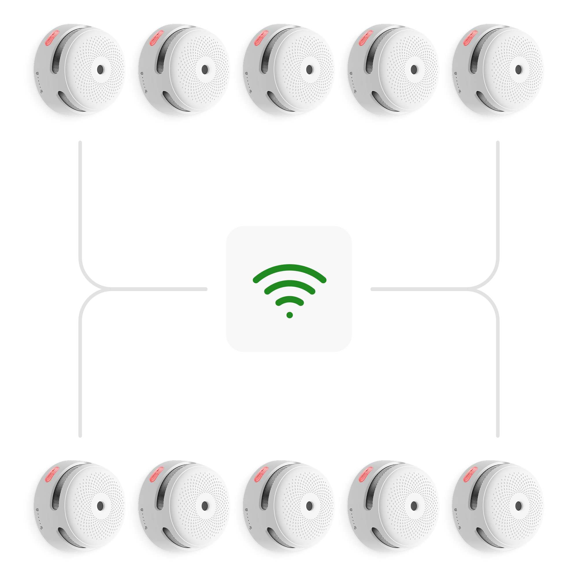 Brannpakka – 10 stk. X-Sense Smart trådløs røykvarsler