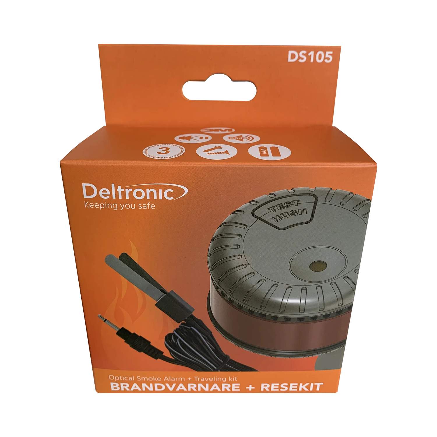 Deltronic DS105 – kompakt reiserøykvarsler med innbruddsalarm - Bilde 4