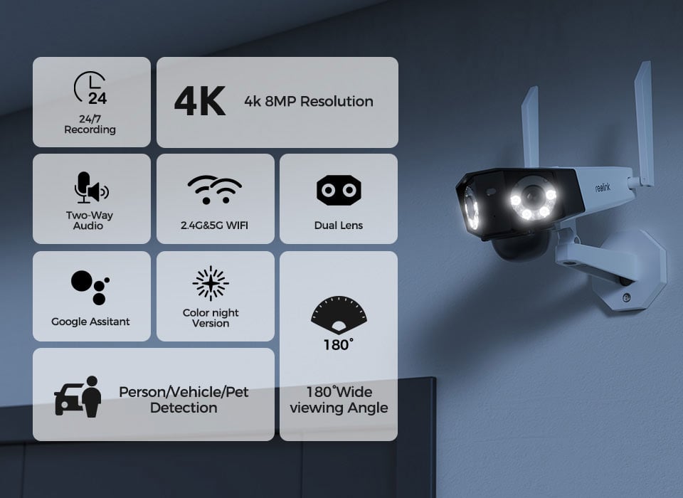 Reolink Duo 2 WiFi W730 - Dual-lens 4K overvåkningskamera med Ultra bredvinkel - Bilde 9
