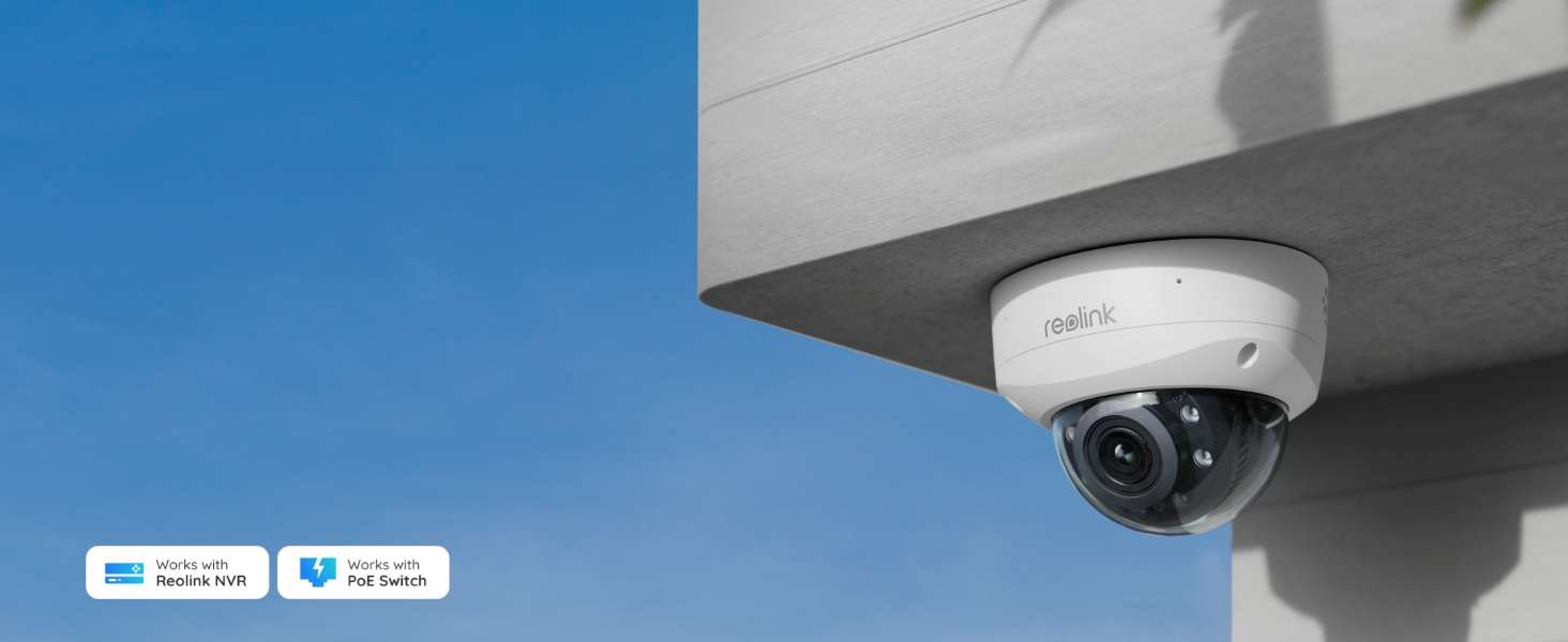Reolink RLC-843A (P437) 4K dome PoE kamera med 5X optisk zoom, AI og Spotlys - Bilde 7