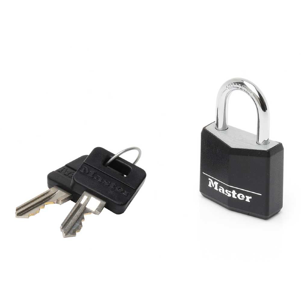 Masterlock 9130E i aluminium med svart vinylfolie