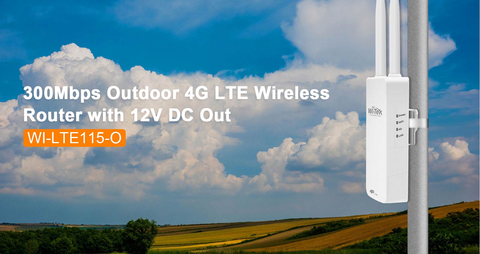Utendørs 4G router med stolpefeste